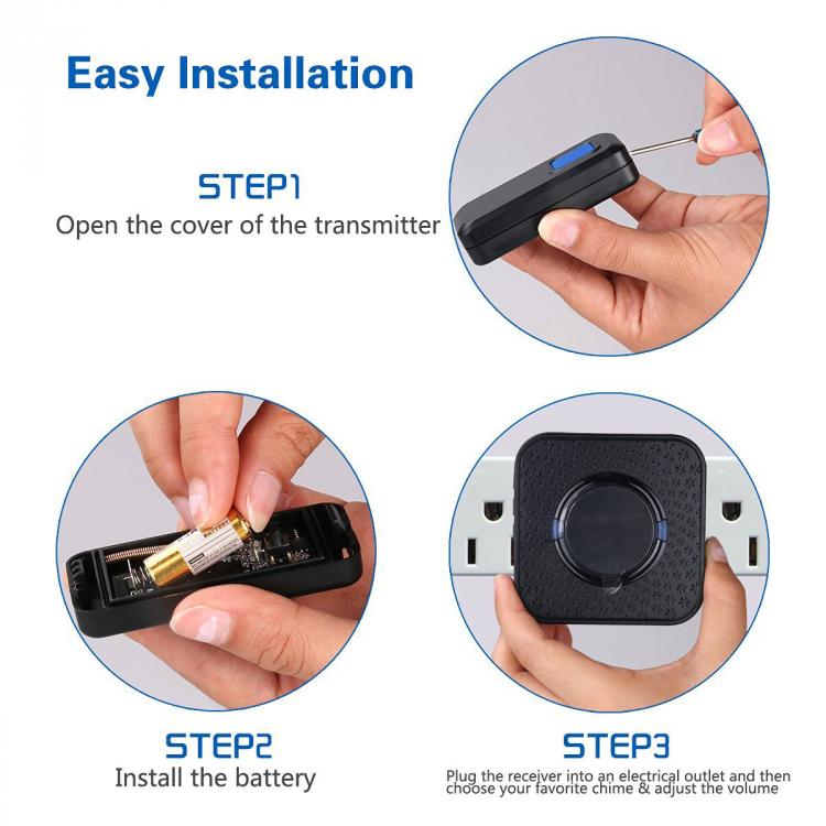 交流供電家用遠距離遙控無線門鈴N6黑 交流供電門鈴 第11張-家家安科技 交流供電家用遠距離遙控無線門鈴N6黑 交流供電門鈴 第11張