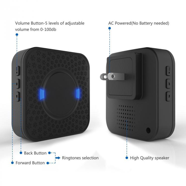 交流供電家用遠距離遙控無線門鈴N6黑 交流供電門鈴 第9張-家家安科技 交流供電家用遠距離遙控無線門鈴N6黑 交流供電門鈴 第9張