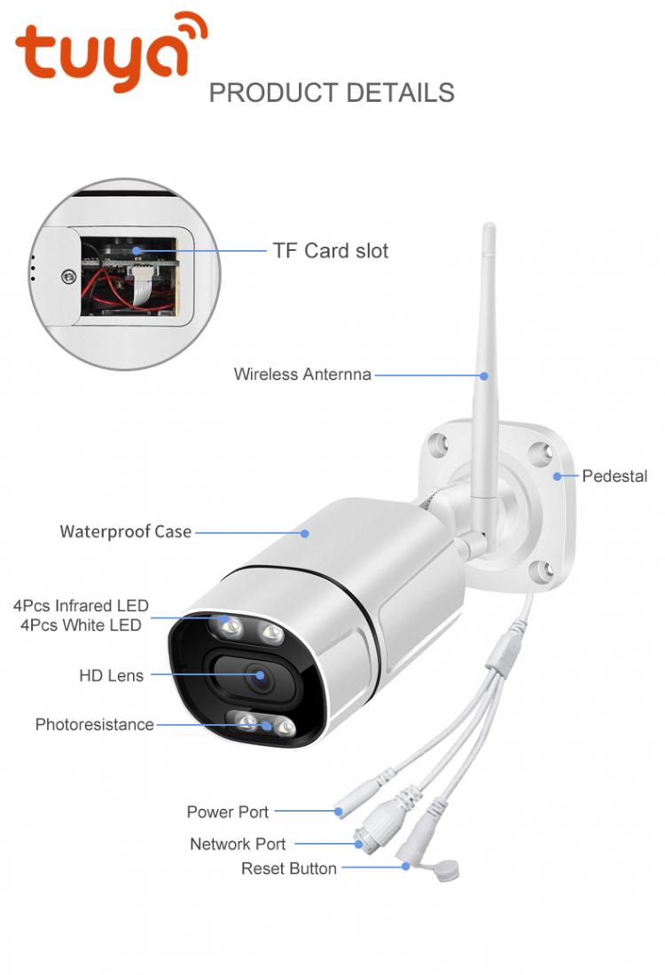 戶外防水WIFI槍機攝像頭tuya涂鴉高清監控攝像機IPCamera 室外防水攝像機 第2張