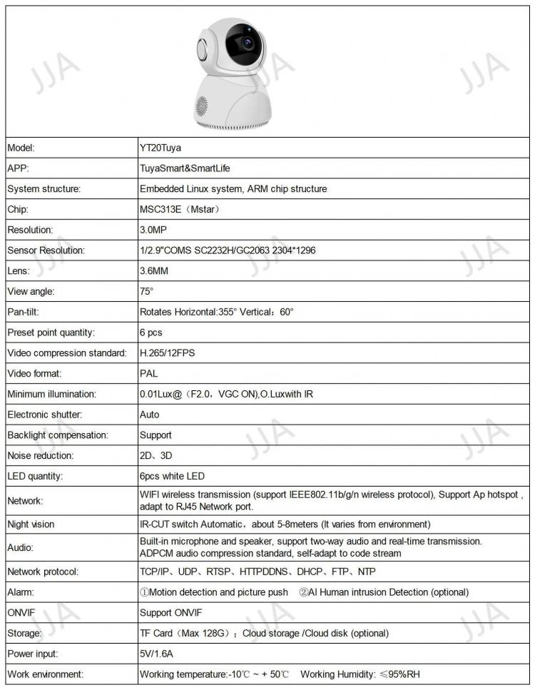 家用WIFI無線網(wǎng)絡攝像機高清300萬TUYA涂鴉智能3MP監(jiān)控攝像頭YT20 室內(nèi)網(wǎng)絡攝像機 第8張-家家安科技 家用WIFI無線網(wǎng)絡攝像機高清300萬TUYA涂鴉智能3MP監(jiān)控攝像頭YT20 室內(nèi)網(wǎng)絡攝像機 第8張