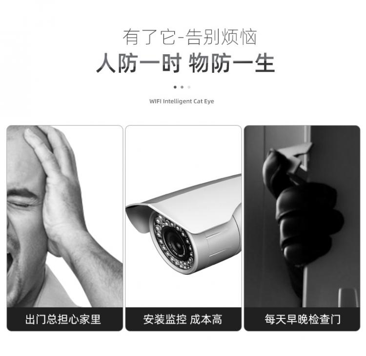 涂鴉低功耗電子貓眼電池可視門鈴對講家用 貓眼可視對講門鈴 第5張