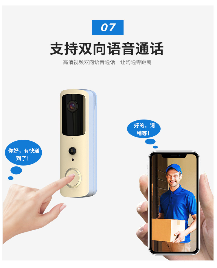 涂鴉低功耗wifi無線電池可視門鈴家用T30Tuya tuya可視門鈴 第13張