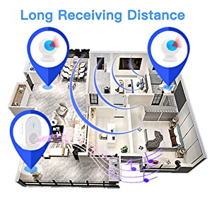 LIKEPAI Portable Motion Sensor Alert Caregiver Pager Room Monitor Waterproof 500 Feet Operating for Elderly Motion PIR Detectors