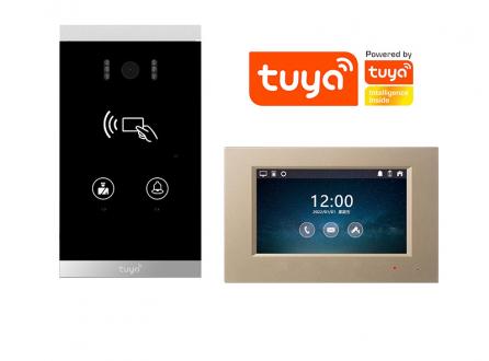 家家安tuya涂鴉智能別墅一拖一可視對(duì)講視頻雙向呼叫套裝聯(lián)動(dòng)開(kāi)鎖門禁系統(tǒng)H6+P7006