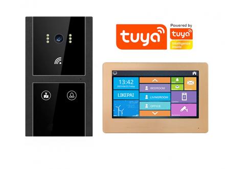 涂鴉tuya智能門禁主機金屬智慧屏10.1寸高清別墅樓宇可視對講門禁開鎖套裝H5+P10N