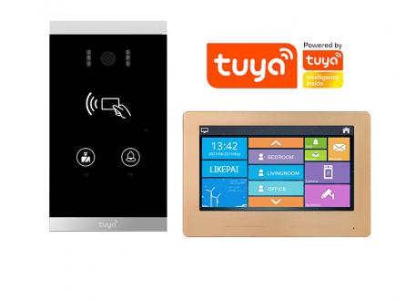 獨棟樓宇老舊小區公寓可視對舊改講改造可視對講門鈴高清10.1寸觸摸屏涂鴉TUYA對講門禁