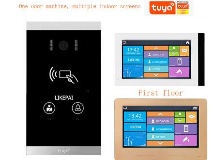 戶外防水tuya涂鴉可視對(duì)講主機(jī)金屬外殼經(jīng)典嵌入式有線聯(lián)網(wǎng)一拖二別墅套裝