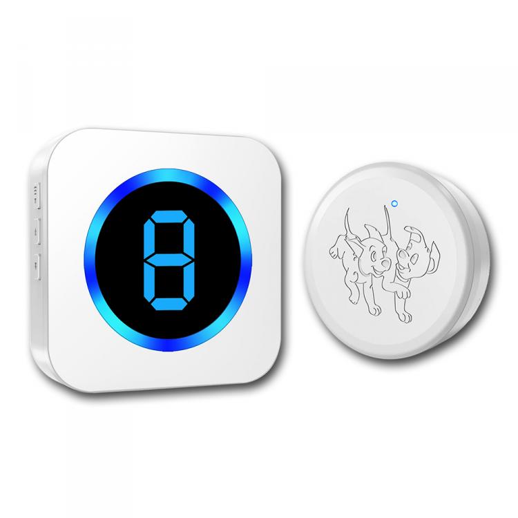 LED數(shù)顯多防區(qū)寵物觸摸門鈴套裝跨境防水無線老人SOS呼叫求助按鈕 交流供電門鈴 第2張