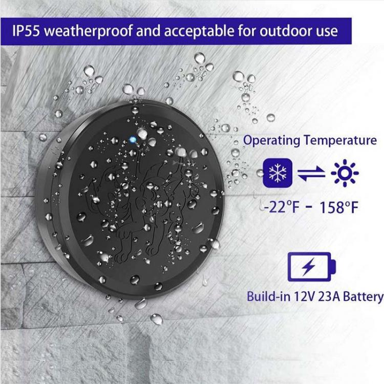 LED數(shù)顯多防區(qū)寵物觸摸門鈴套裝跨境防水無線老人SOS呼叫求助按鈕 交流供電門鈴 第6張